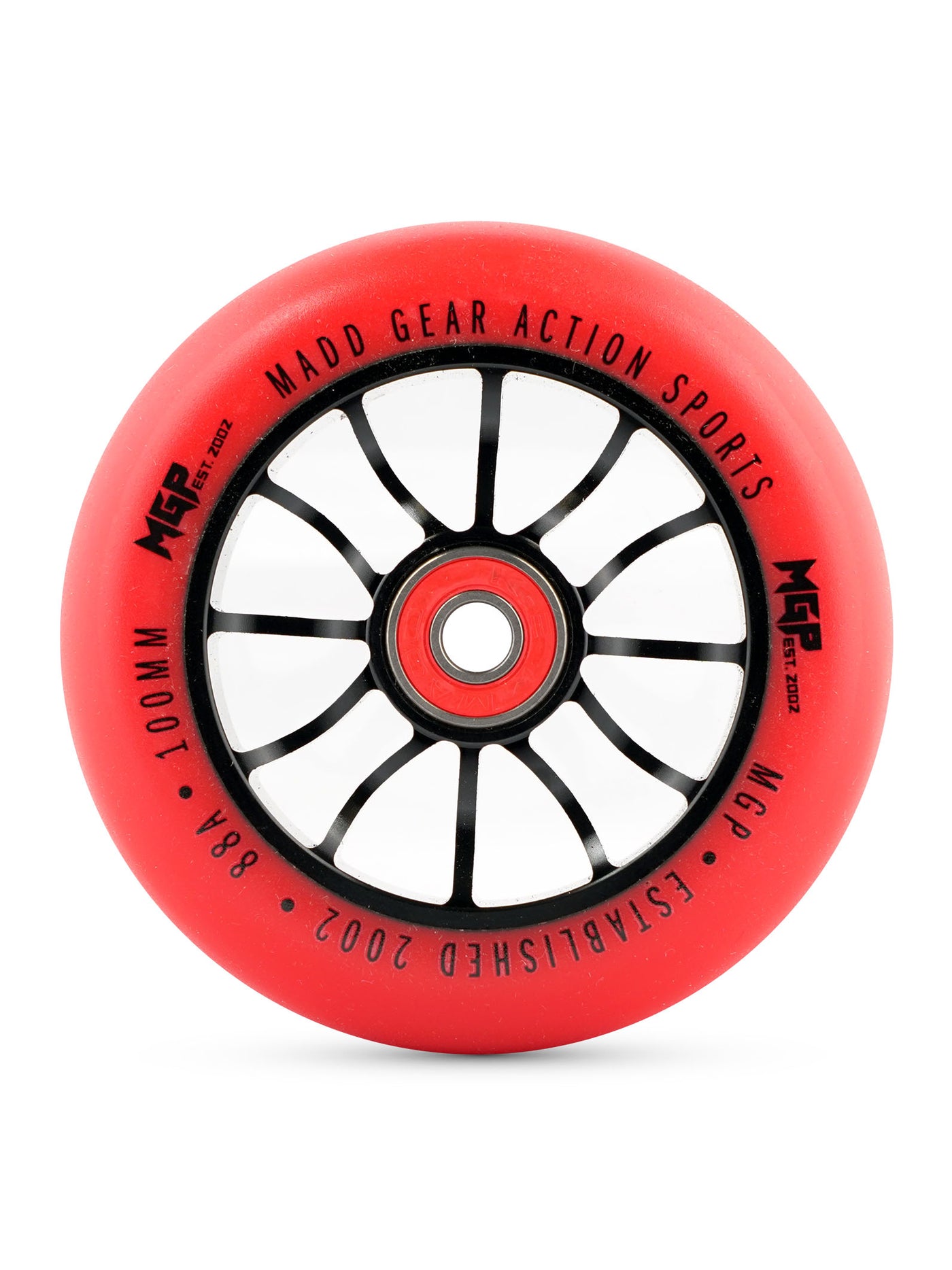 mfx madd gear mgp pro scooter wheel stunt trick alloy metal core replacement abec-9 red