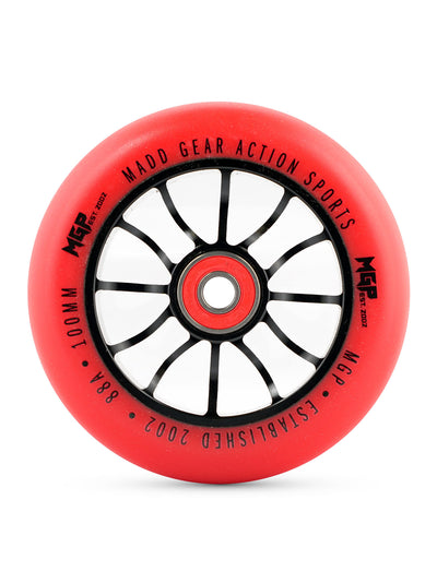 mfx madd gear mgp pro scooter wheel stunt trick alloy metal core replacement abec-9 red