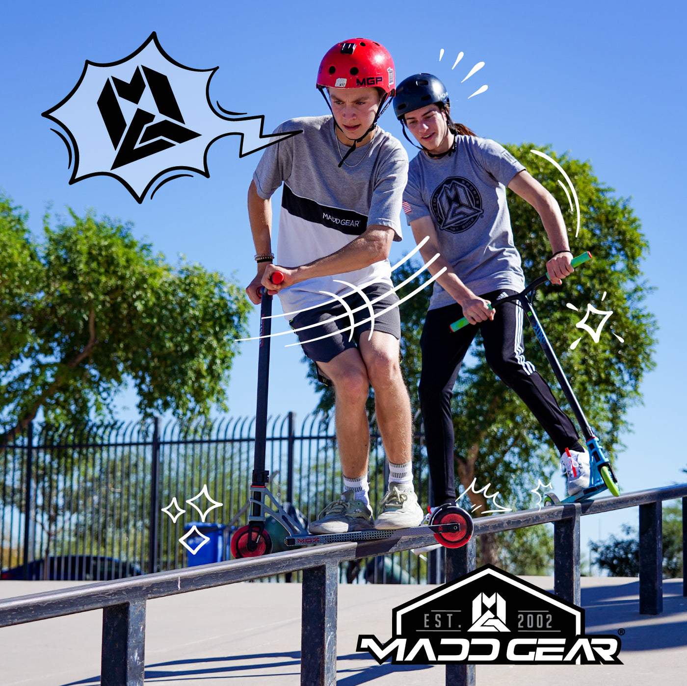 MGX Madd Mad Gear Pro Scooter Stunt Trick Freestyle Roman Dellapena skatepark complete light silver black