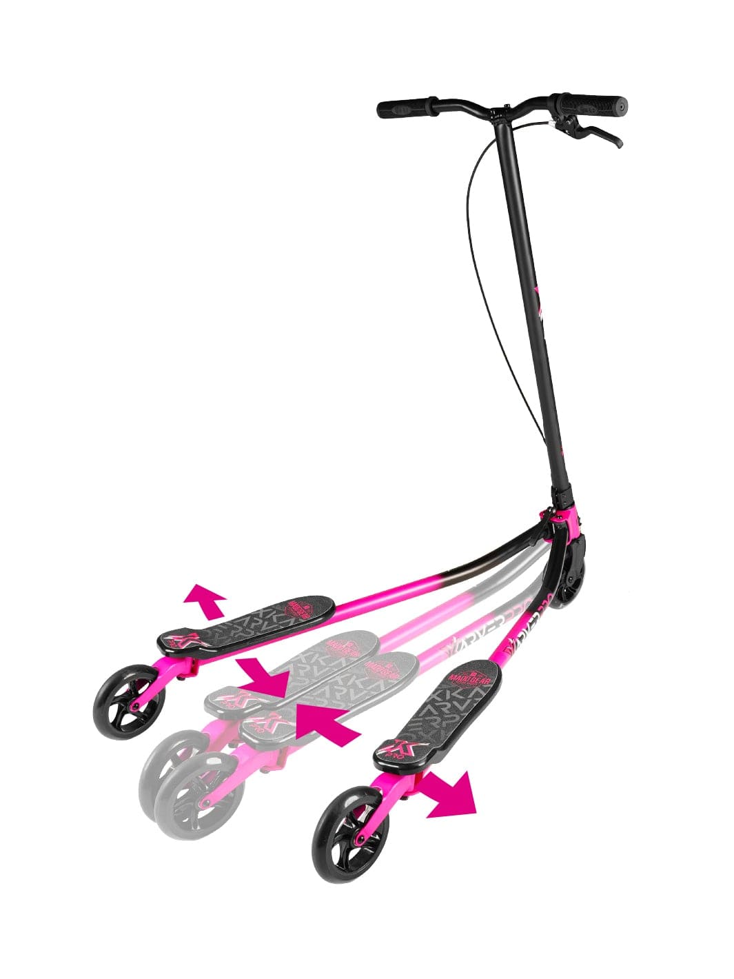 Madd Gear X-Karver Kids Childrens Scooter Fliker Yvolution Pink Black Boy Girls light up wheels