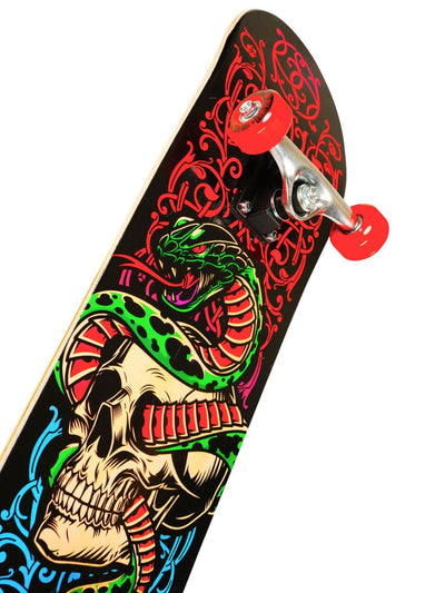 Madd Gear Kids Complete Skateboard 31" Snake Black Ply Aluminum Trucks High Quality Skull Blue Red Green