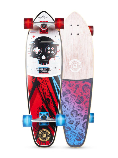 madd gear longboard cruiser complete skateboard kids gamer red blue
