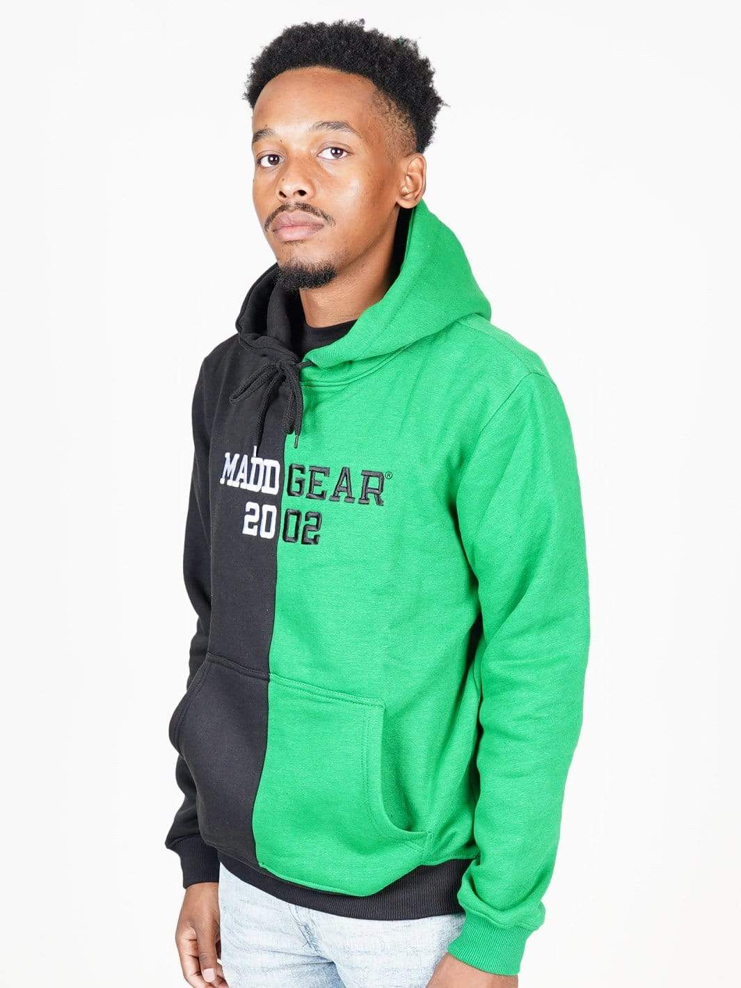 MG SPLIT HOODIE - BLACK GREEN – Madd Gear